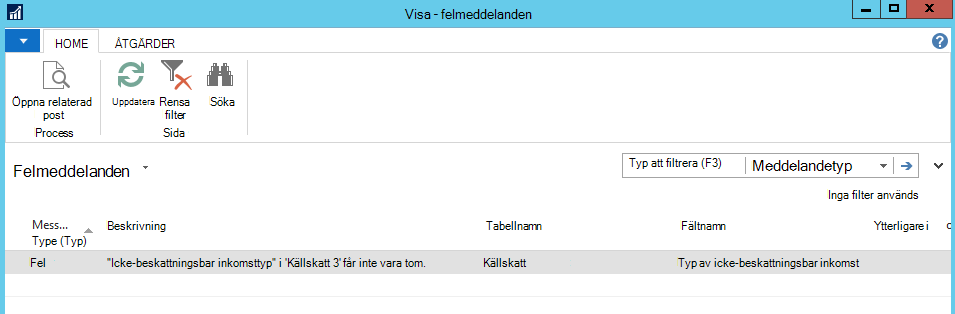 Skärmbild av funktionen Öppna relaterad post