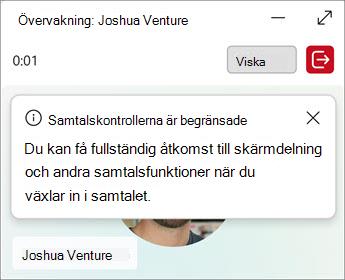 Köer hanteringssidan visar alternativ för att viska eller pråla in.