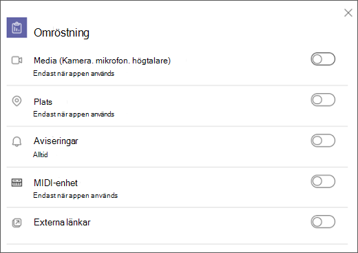 växla funktionsinställning