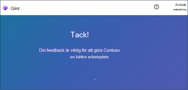 Viva Glint undersökning Tackmeddelande