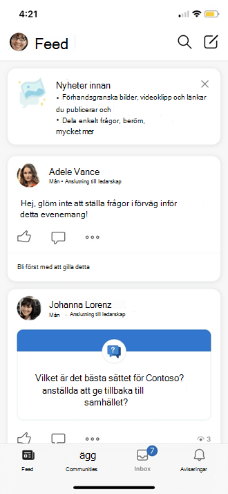 Visa mobil-feed