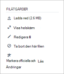 Avsnittet Filåtgärder