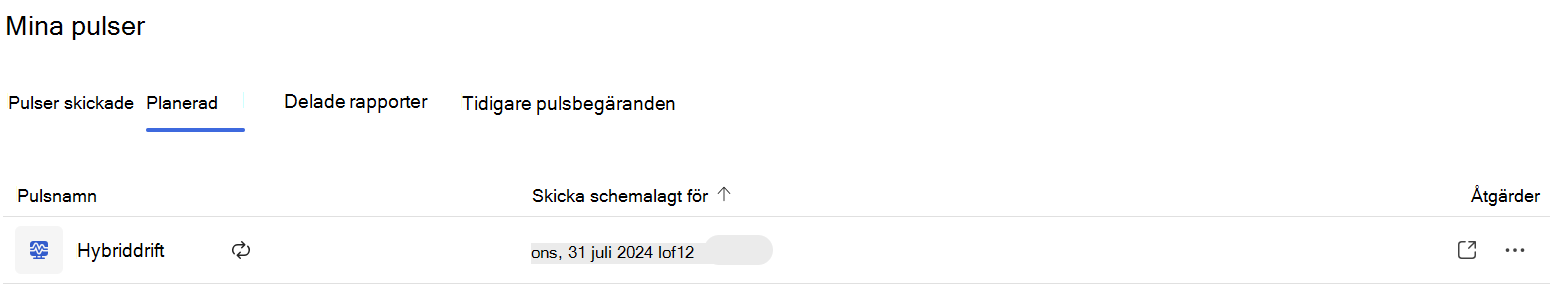 Schemalagt återkommande hybridarbetande Pulse