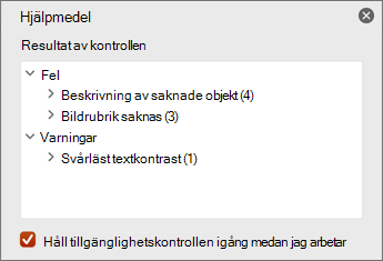 Fönstret inspektionsresultat