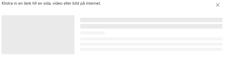 Skärmbild som visar inklistring av länk i SharePoint.