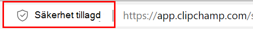 Edge har lagt till säkerhet, vitlista Clipchamp 1