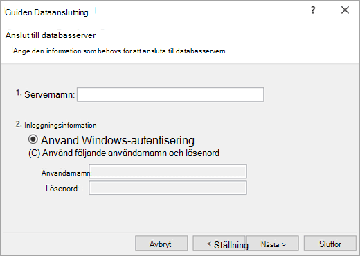 Guiden Dataanslutning skärm 1