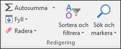 Söka efter & Select i menyfliksområdet