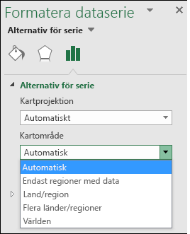 Kartområden för kartdiagram i Excel