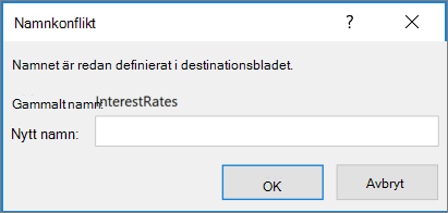 Byta namn på konfliktområdet