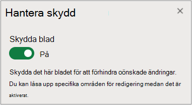 Hantera kalkylbladsskydd