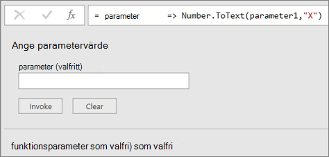 Anropa den anpassade funktionen MyHex