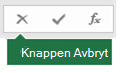 Bild av knappen Avbryt i formelfältet
