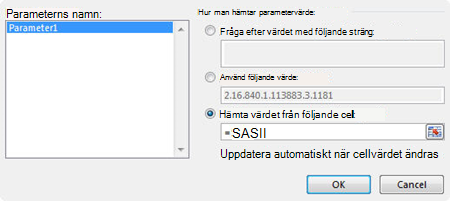 Dialogrutan MS-frågeparameter