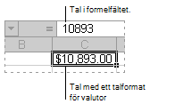Formelfält och relaterad cell