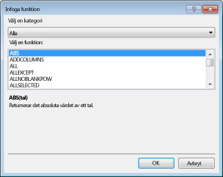 Infoga funktion