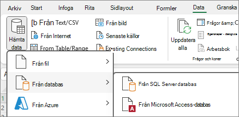 Importera data från Access