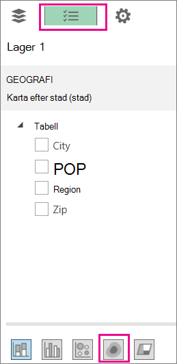 Ikon för värmekarta på fliken Fältlista