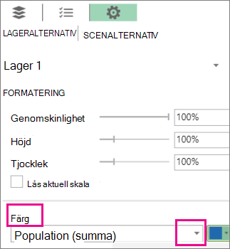 Listrutan Dataserie för färglistrutan
