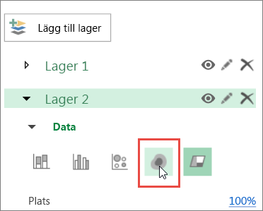 Ikonen Termisk karta i fönstret Lager