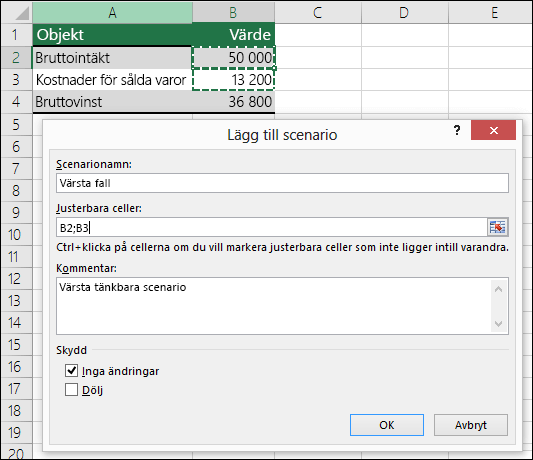 Konfigurera ett värsta tänkbara scenario