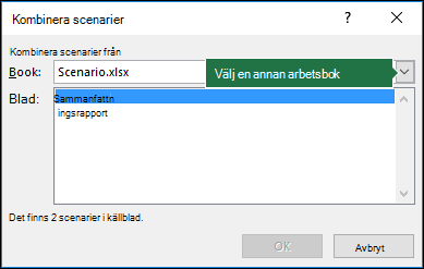 Dialogrutan Kombinera scenarier