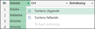 Välja sorteringsordning