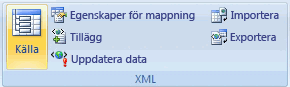 Gruppen XML i menyfliksområdet