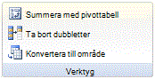 Bild av menyfliksområdet i Excel
