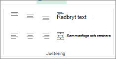 Justering av text