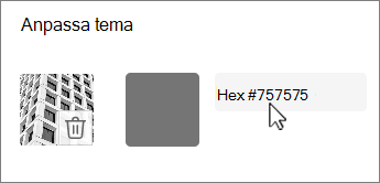 Redigera färg som hexadecimal värdeskärmbild