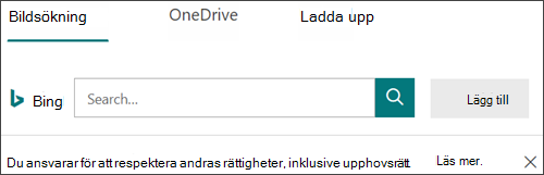Sök efter bilder att lägga till i en fråga
