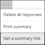 Få ett sammanfattningslänkalternativ i Microsoft Forms