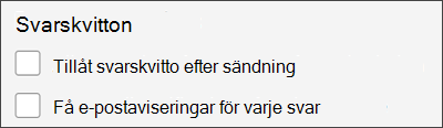 Få ett kvitto på ditt svar
