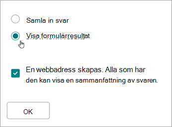Välj Visa formulärresultat