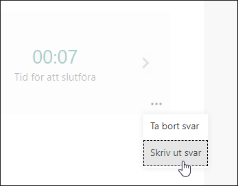 Alternativet Skriv ut svar i Microsoft Forms