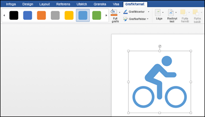 Formatgalleriet med ett ljusblått format tillämpat på en bild av en cykel