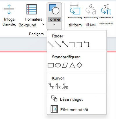 Använda bibliotek med former för att rita en form