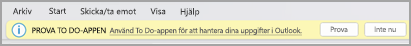 Skärmbild som visar popup-meddelandet Prova på busbaren