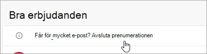 En skärmbild av knappen Avbryt prenumeration