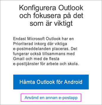 Klicka på länken för att aktivera synkronisering