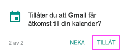 Tillåt kalender