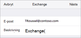Exchange-inloggning