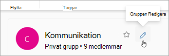 Välj Redigera grupp bredvid gruppnamnet.