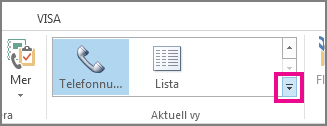 Gruppen Aktuell vy på fliken Start