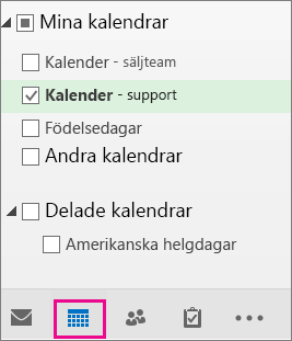 Välj kalendervyn