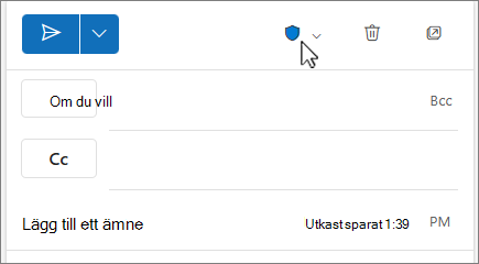 Känslighetsikonen för Outlook för webben i ett meddelande