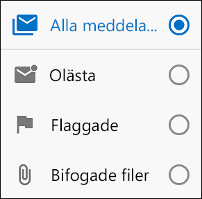 Välj hur du vill filtrera dina meddelanden