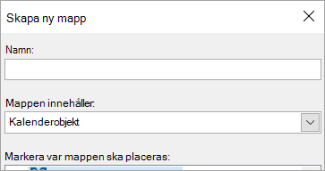 Dialogrutan Skapa ny mapp