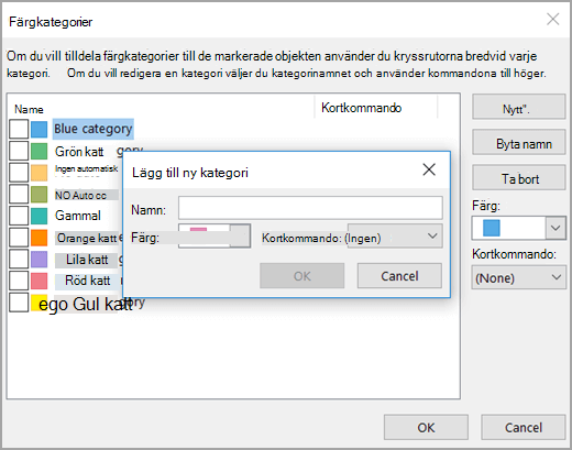 Rutan Lägg till ny kategori